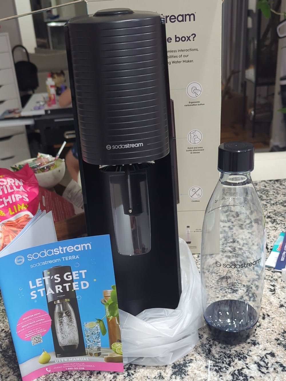 SodaStream Terra Sparkling Water Maker in Black